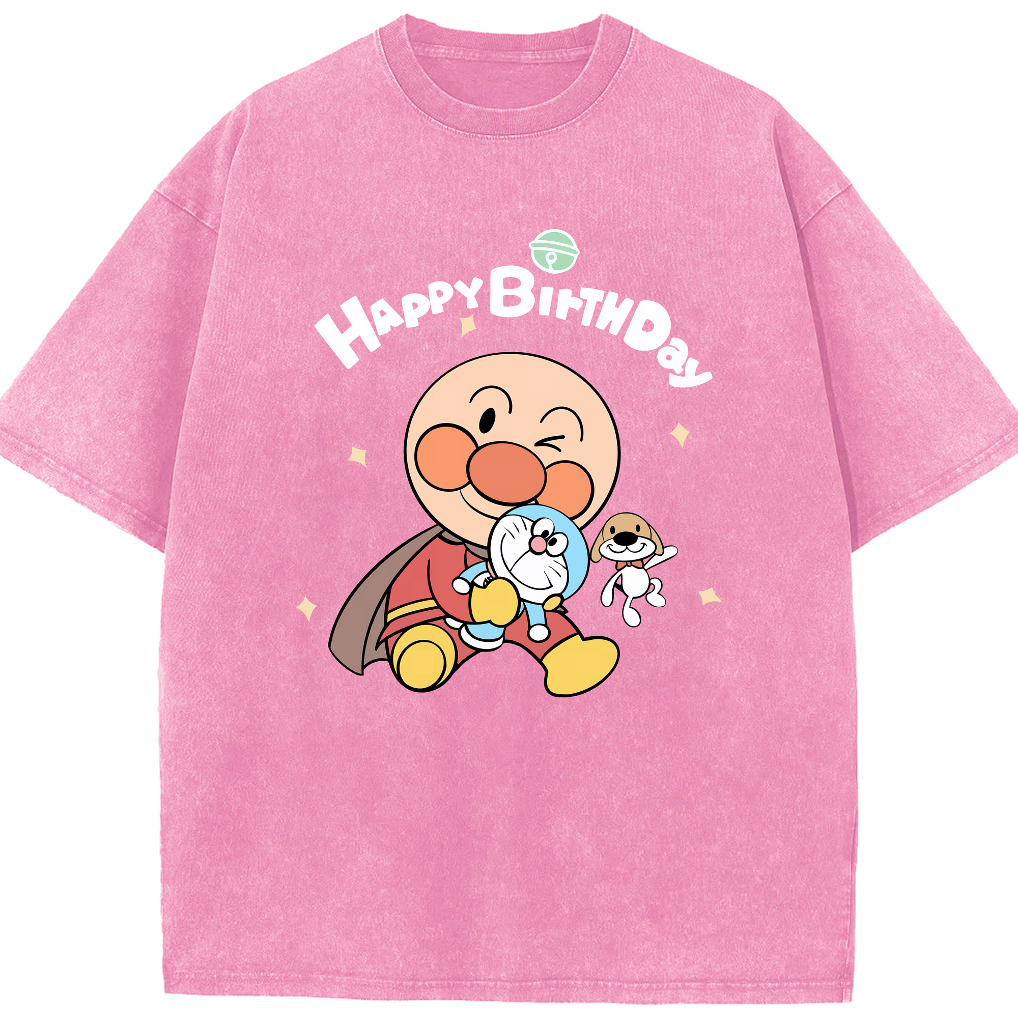 （画像用） アンパンマン Anpanman 綿100% ヴィンテージ風 半袖Tシャツ（フロントプリント）